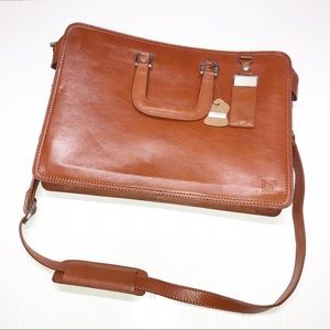Bettoni Brown 100% Leather Briefcase Bag